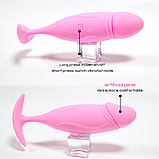 Анальна пробка з вібрацією та пультом керування, Рожева пробка у вигляді фалосу, Стимулятор для ануса, Інтимні, фото 5