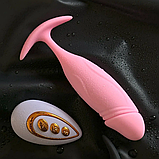 Анальна пробка з вібрацією та пультом керування, Рожева пробка у вигляді фалосу, Стимулятор для ануса, Інтимні, фото 6