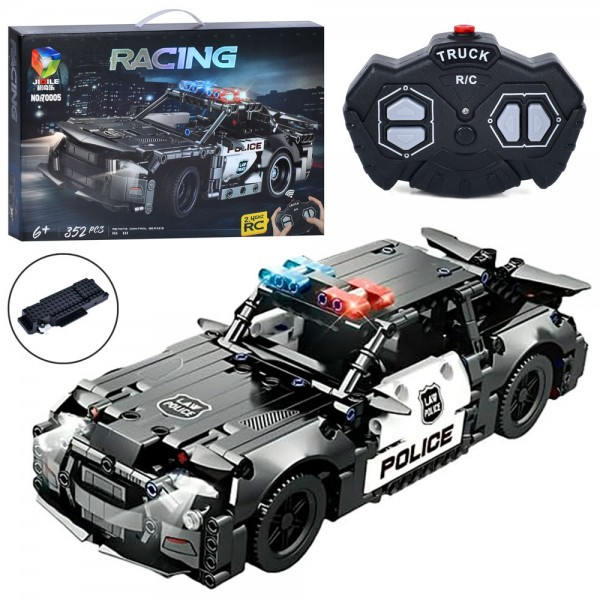 Конструктор поліцейська машина на радіокеруванні 70005, 2,4G, 24,1 см, 352 деталі, фото 1