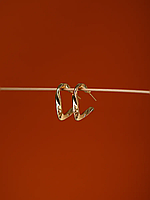 Асиметричні жіночі сережки, модні гвоздики трикутної форми у золотому кольорі