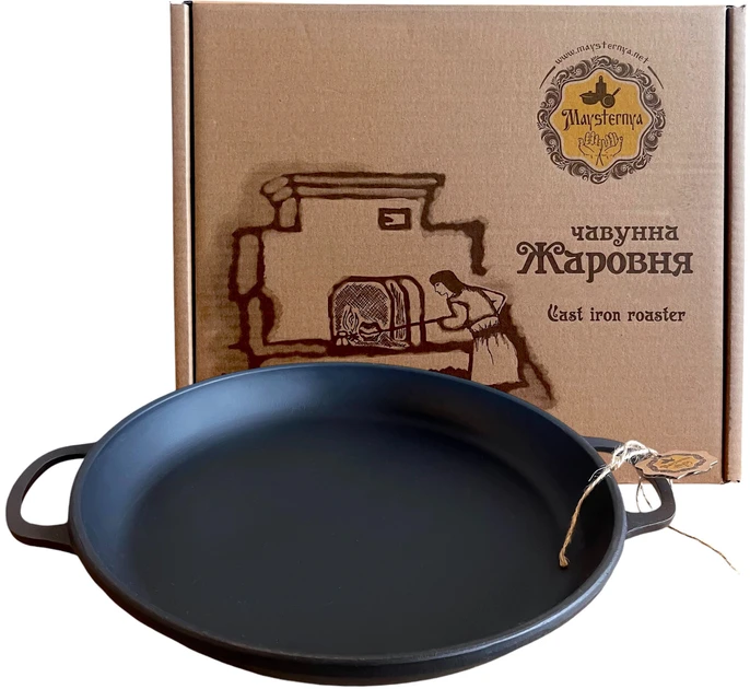 Сковорода — жаровня чавунна Maysternya 34 х 4 см 4 кг (340-40), фото 1