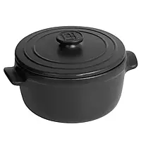 Каструля з кришкою керамічна Emile Henry Solo Mini 600 мл чорний (068407)