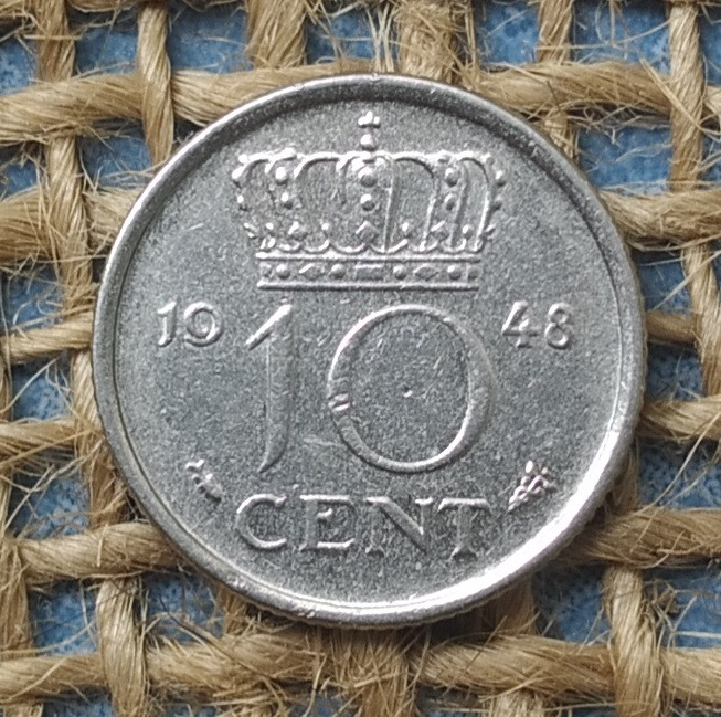 10 центiв 1948 року. Нiдерланди, фото 1