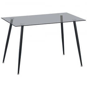 Стіл обідній AMF Umberto чорний/скло тоноване сіре