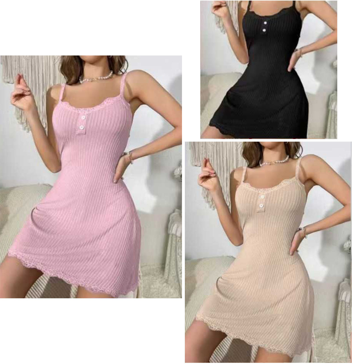 Жіноча комбінація "Фабричний Китай" в упаковці різні кольори Розміри: 44,46,48 (29059), фото 1