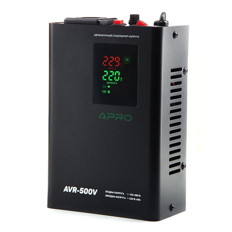 Стабілізатор напруги релейний (підвісний) Apro 400 Вт AVR-500V