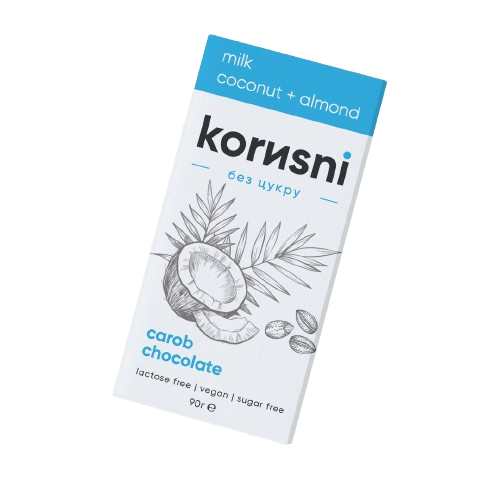 Шоколад молочний Мигдаль-Кокос KORИSNI 90 г