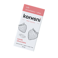 Шоколад молочний Полуниця-Чіа KORИSNI 90 г