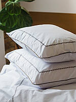 Комплект постельного белья Ecotton Евро с вышивкой и кантом украинский хрестик Cappuccino из перкаля в чехле