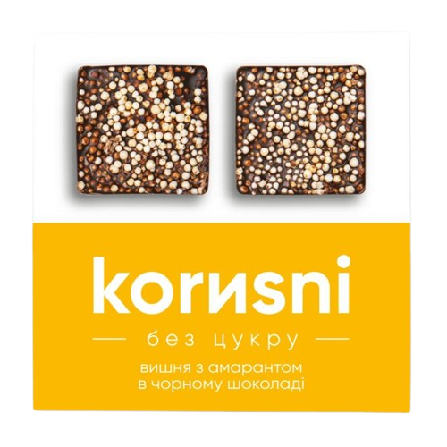 Вишня з амарантом в чорному шоколаді KORИSNI 100 г