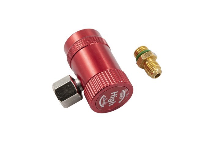 Муфта швидкознімна HC-ML-1234 для заправки автокондиціонерів (з R-1234yf на R-134a, 1/4", червона), фото 1