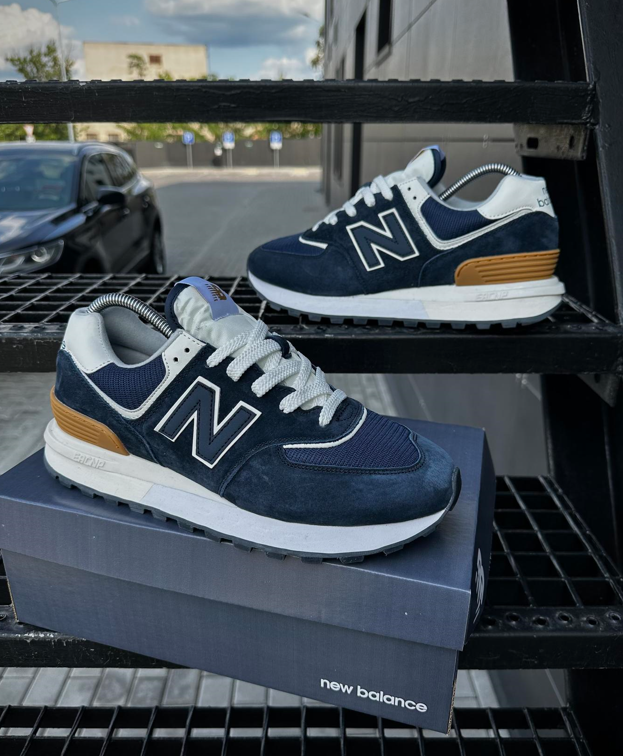Чоловічі кросівки New Balance 574 Legacy Blue сині Нью Беланс замша текстиль весна літо
