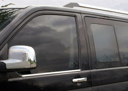 Окантовка вікон (2 шт, сталь) OmsaLine - Італійська нержавійка для Volkswagen T5 Caravelle 2004-2010 рр, фото 1