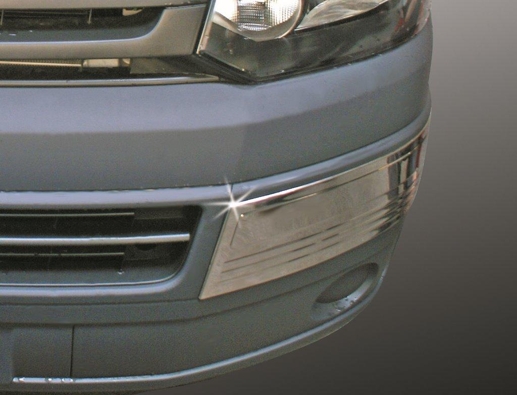 Кути на передній бампер (2 шт, нерж) для Volkswagen T5 2010-2015 рр, фото 1