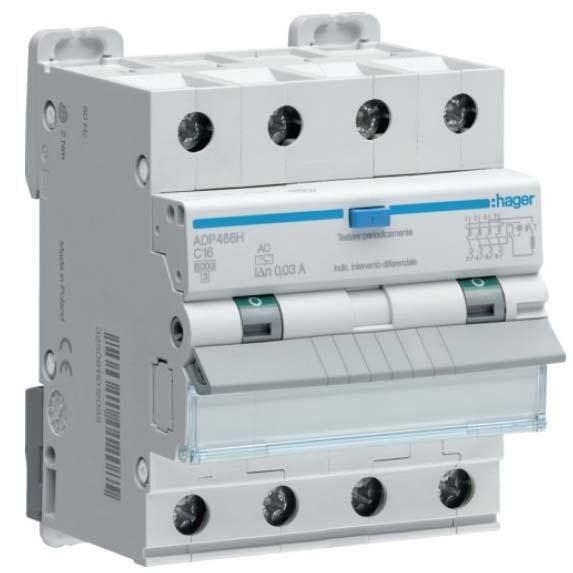 Диференційний автоматичний вимикач ДАВ 4P 6kA C-25A 30mA A Hager, 25, C, фото 1