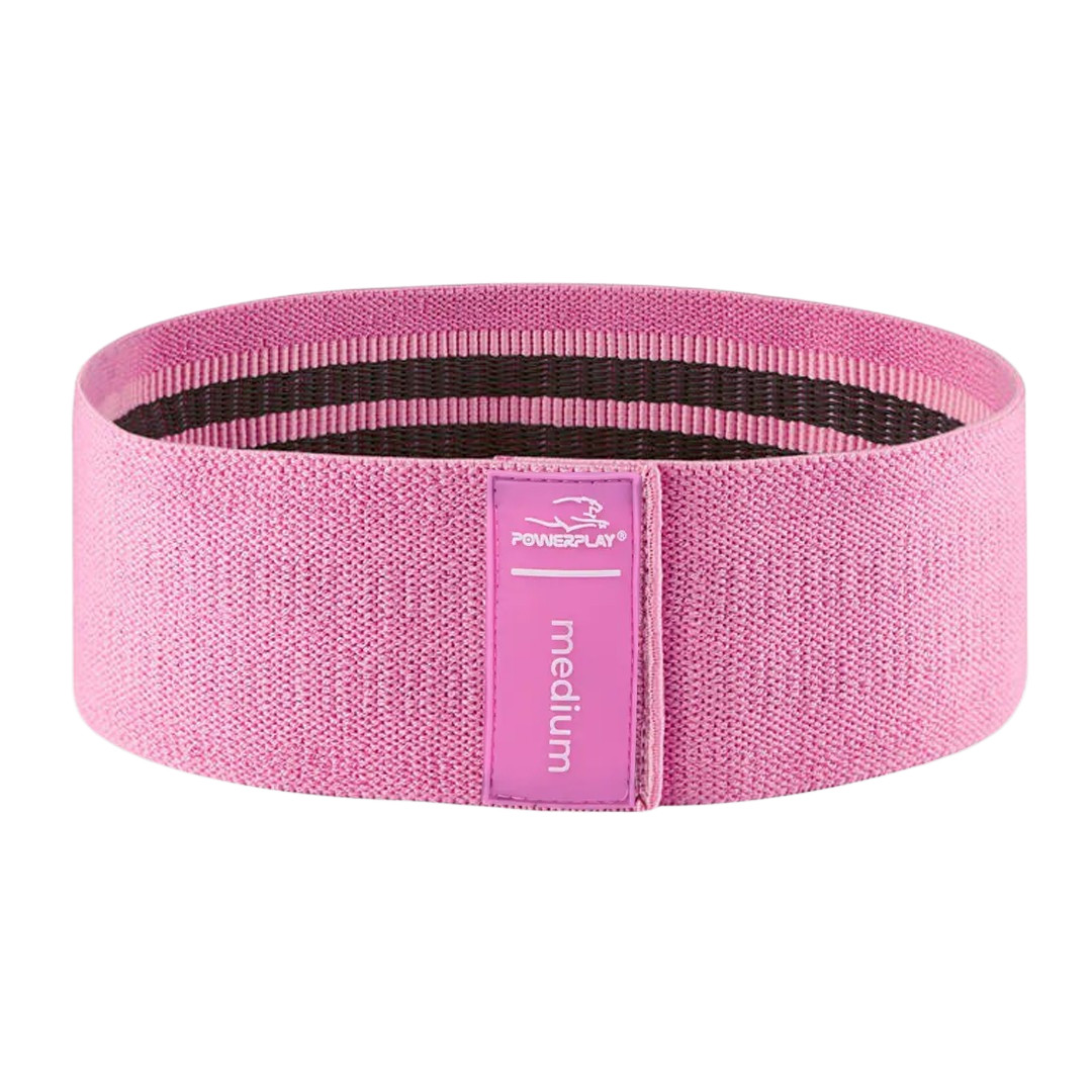 Тканева гумка для фітнесу та спорту PowerPlay 4111 Hip Band M Medium Рожева (d_76cm), фото 1