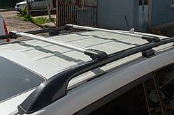 Поперечний багажник на звичайні рейлінги WingBar V1 (з ключем) до 110 см, Чорні для BMW X6 E-71 2008-2014 рр