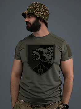 Військова Футболка Ведмідь 67 ОМБр тип 2 олива потовідвідний