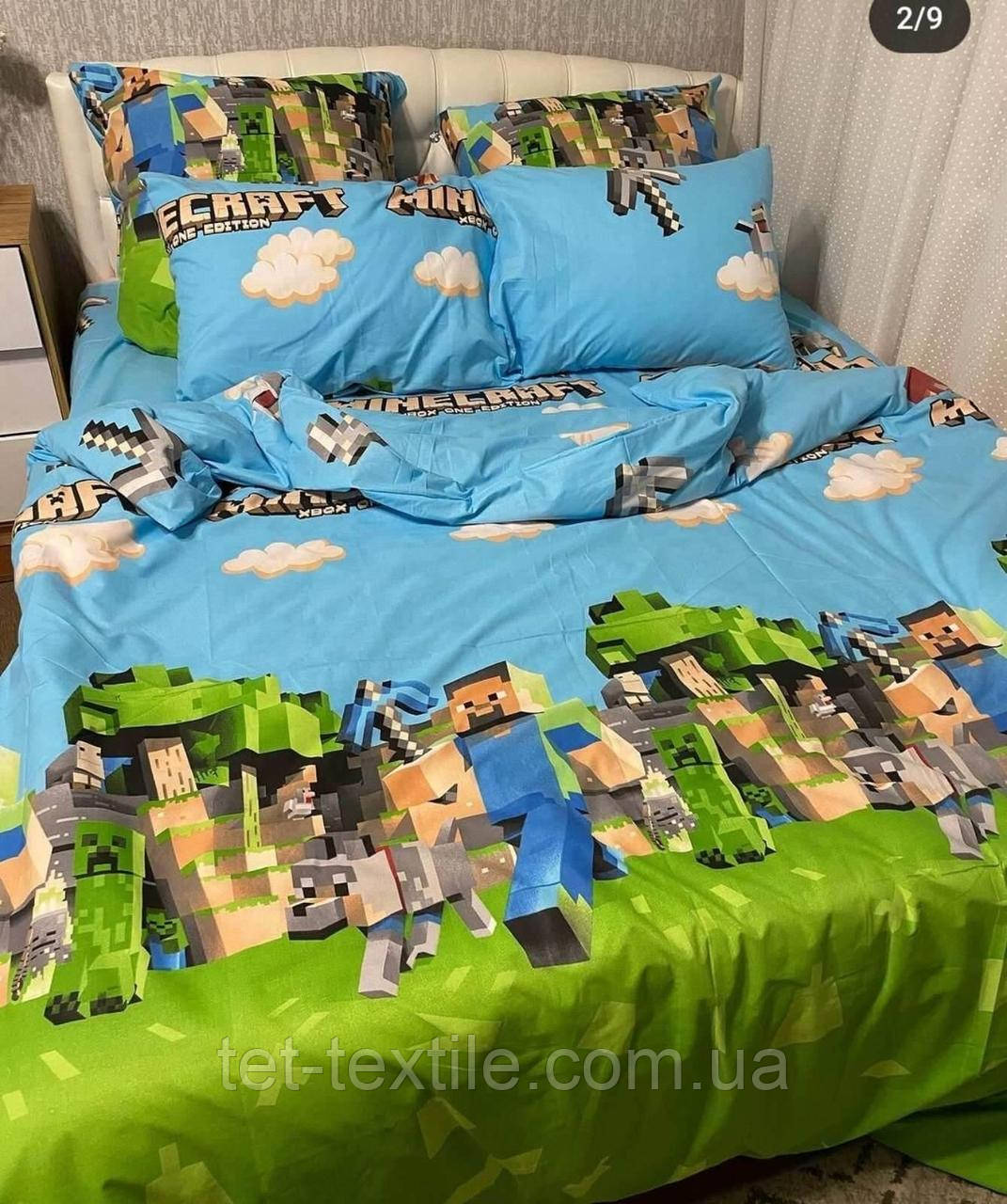 Дитяча постільна білизна ТЕТ Minecraft 100% бавовна (м'яка упаковка)