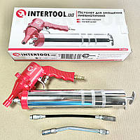 Пістолет для видавлювання мастила пневматичний + дві насадки INTERTOOL PT-0607