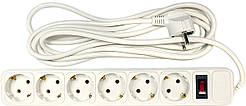Power filtr 3.0м PowerPlant, 6 розеток, 3x1.5мм2, 10А