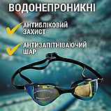 Окуляри для плавання, окуляри для підводного плавання, очки для плавання дзеркальні Hechpro (SWMMR), фото 3