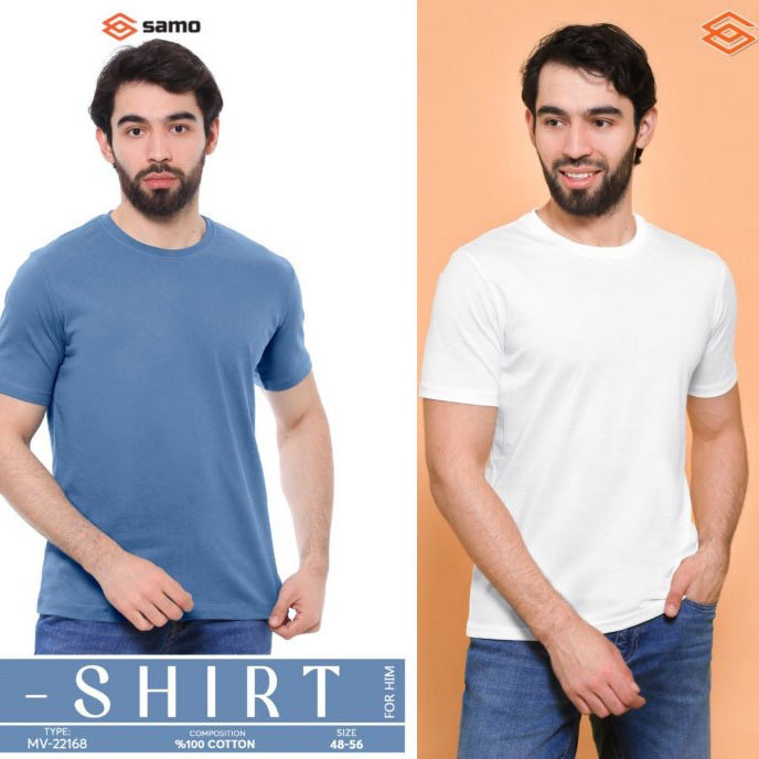 Чоловіча однотонна футболка Узбекистан у пакованні 1 колір Розміри: 46,48,50,52,54 (35011-1), фото 1