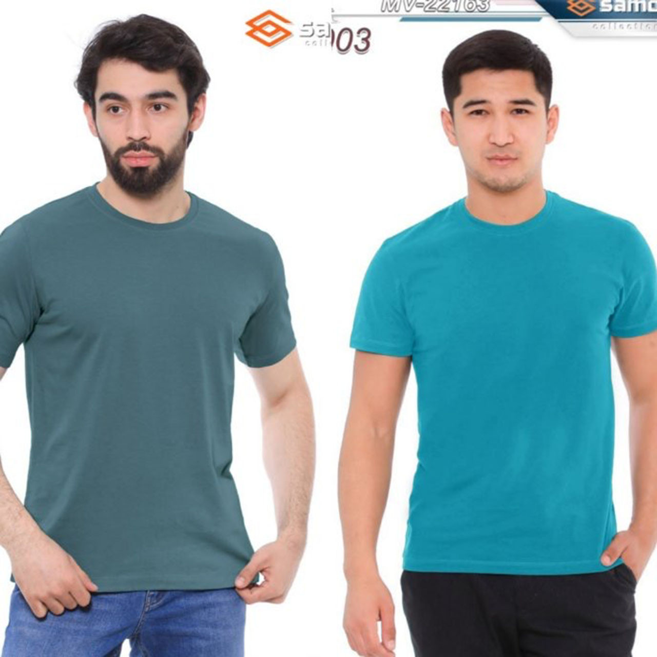 Чоловіча однотонна футболка Х/Б "Узбекістан" в пакованні 1 колір Розміри: 46,48,50,52,54 (35011-2), фото 1