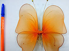 Декоративний Метелик для штор жовтогаряча, фото 3