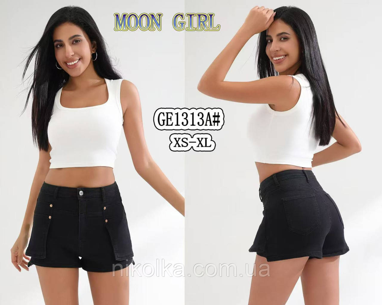 Шорти джинсові жіночі оптом, XS-XL рр., арт. Si-GE1313А, фото 1