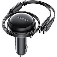 Автозарядка 3xUSB 53W (2xUSB-C+USB-A) + cable USB-C 2in1 B13 Acefast (6974316282921)