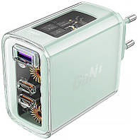 Зарядний пристрій 3xUSB 65W (2xUSB-C+USB-A) Gan A45 Fast Charger Mountain mist Acefast (6974316282099)