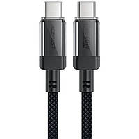 Кабель USB 2.0 Type-C M-M, 1.2м 60W, 3.0A, stainless steel Black, C12-03 Acefast (6974316283317)