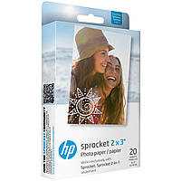 Фотопапір HP Zink 2"x3" Глянцевий, самоклеючий, 20 листів (HPIZ2X320)