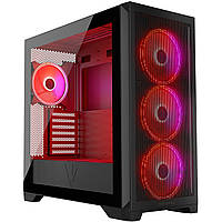 Корпус Modecom VOLCANO EXPANSE S ARGB 4x140mm fans MIDI USB 3.0x2+TYPE-C BLACK без БЖ ATX