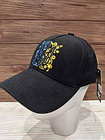 Стильна універсальна патріотична бейсболка на металевій регульованій застібці (Розмір 56-58), Чорна