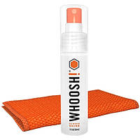 Комплект для чищення Whoosh! GO 30мл компактний спрей з мікрофіброю 14см x 14см