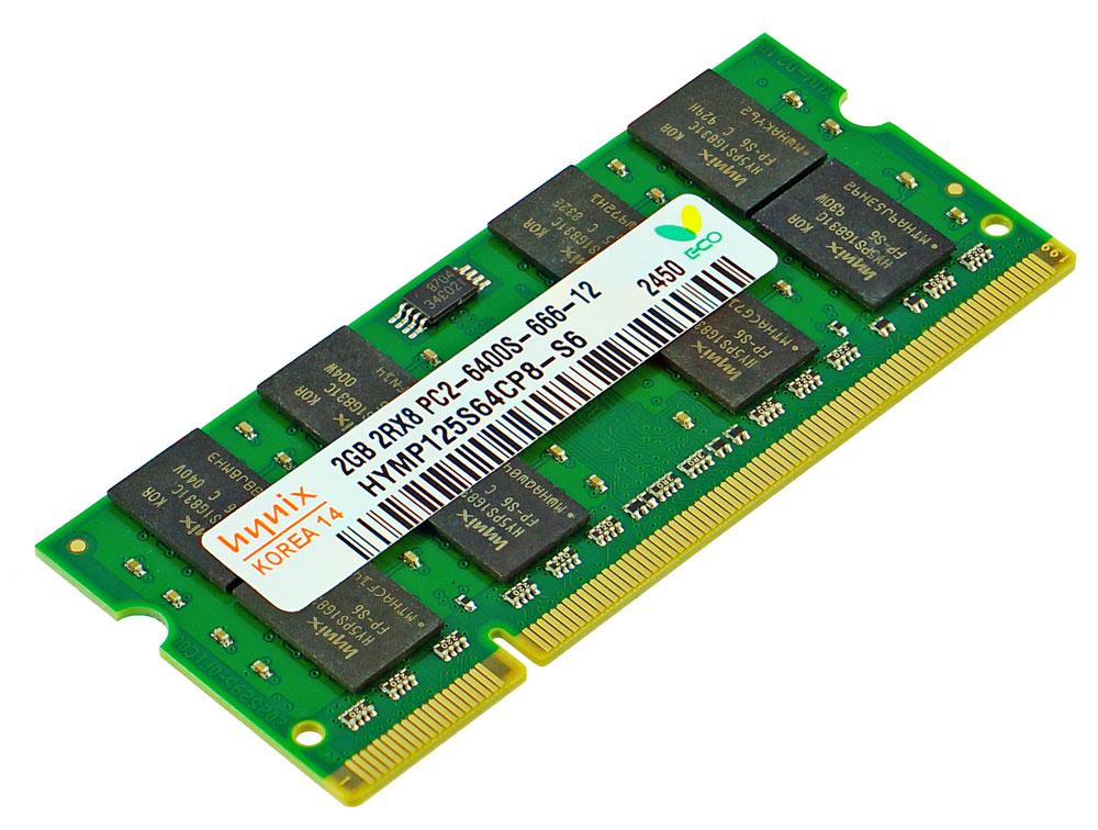 Оперативна пам'ять DDR2 2 GB 800MHz SODIMM для ноутбука PC2-6400S 2Rx8 HYMP125S64CP8-S6 Hynix
