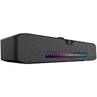 Акустична система 2.0 HP DHS-4200, Bluetooth, 3,5мм+USB, 6Вт, Sound Bar LED RGB, Black