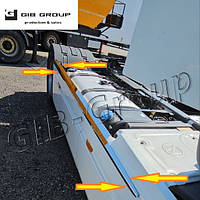 Накладки профильные на боковые спойлера для Renault Premium. Пищевая нержавейка