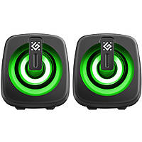 Акустична система 2.0 Defender J1, 6Вт, підсвітка, USB, чорна