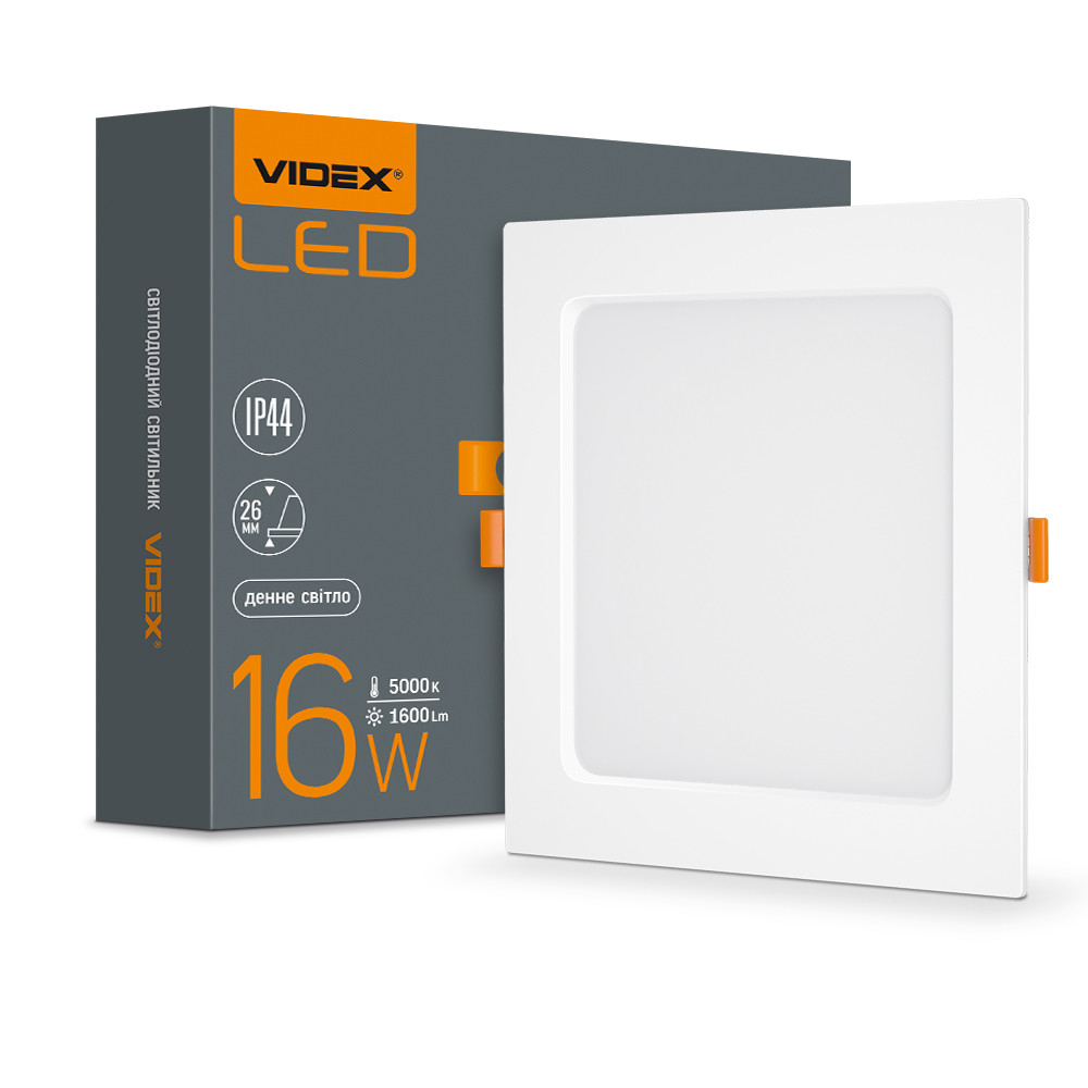 LED світильник вбудований VIDEX Back 16W 5000K Білий (VL-DLBS-165)
