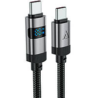 Кабель USB 2.0 Type-C M-M, 1.2 м 60W 3.0A, digital display Black, C15-03 Acefast (6974316283720)