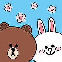 Картина по номерах Лайн Френдс Браун та Коні 25*25см Origamі (955039)