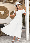 Жіноче плаття максі з відкритими плечима та короткими рукавами буфами (р. 42-52) 2036008, фото 8