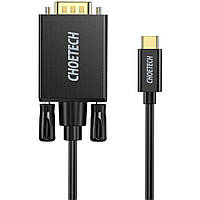 Кабель USB 3.1 Type-C M - VGA (HD15) M, 1.8m FHD 60Hz чорний Choetech (XCV-1801-BK)