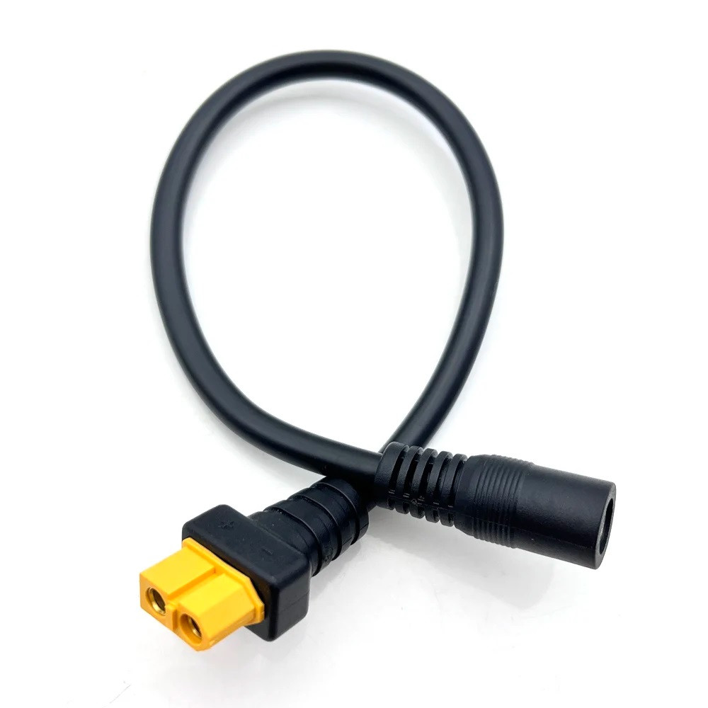 Перехідник XT60 Female на DC 5.5x2.5 Female з кабелем 15AWG для живлення електроніки 12–24В, довжина 32.1 см