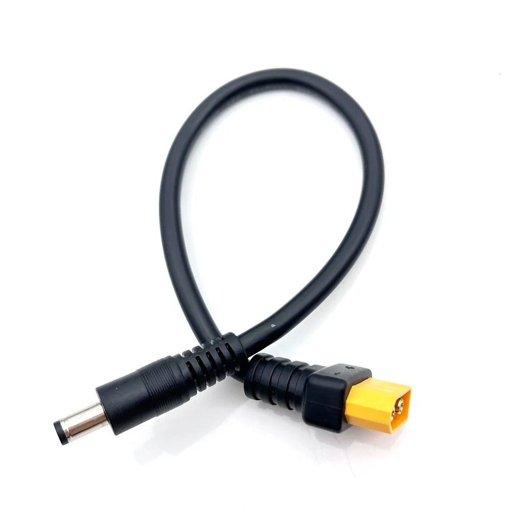 Перехідник XT60 Male на DC 5.5x2.5 Male з кабелем 15AWG для живлення електроніки 12–24В, довжина 31 см
