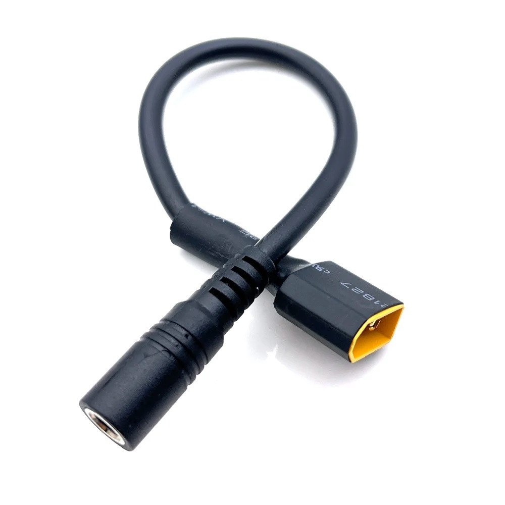 Перехідник XT60 Male на DC 5.5x2.1 Female з кабелем 18AWG для живлення електроніки 12–24В, довжина 33 см