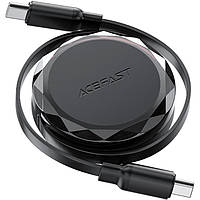 Кабель USB 2.0 Type-C M-M, 0.8м 60W 3.A dual retraction Black, C13-03 Acefast (6974316280132)